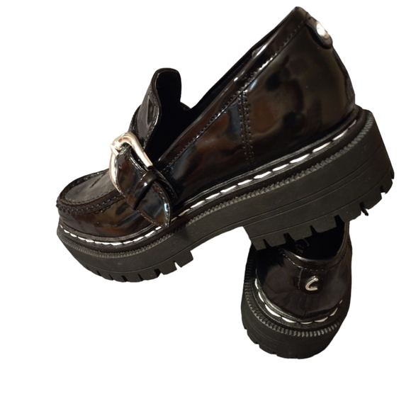 Circus NY Sam Edelman EVERLY LUG Loafers Black Silver Ladies 7M - Picture 5 of 5